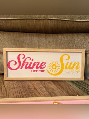 Dolly Parton Signature Brand Wall Decor wall Hanging— yellow and pink 8x20